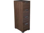 Milanihome.It - Cassettiera 4 Cassetti Per Soggiorno Cucina Bagno Fatto In Italia Cm 27X38X85 Hdi Coloremarrone