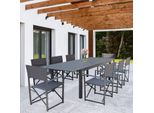 Milanihome.It - Tavolo Rettangolare Allungabile In Alluminio 220/280X100 Da Esterno Giardino, Per Ristorante Agriturismo Albergo Hoteldi Coloreantracite
