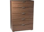 Milanihome.It - Cassettiera 5 Cassetti Per Soggiorno Cucina Bagno Fatto In Italia Cm 75X38X103 Hdi Coloremarrone