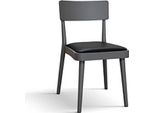 Milanihome.It - Sedia Moderna In Legno Con Seduta In Ecopelle Di Design Moderno Industrial Cm 48 X 45,5 X 79 Hdi Coloreantracite