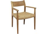 Milani Home - Poltrona Impilabile In Teak Cm 59 L X 60 P X 80 Hdi Coloremarrone Chiaro