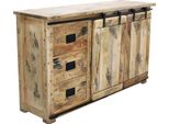 Milanihome.It - Madia Legno Di Mango Di Design Moderno Industrial Cm 150X45X90 Hdi Coloremarrone
