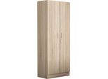 Milanihome.It - Armadio Due Ante Di Design Spazioso In Legno Moderno 180X52X80 Hdi Coloremarrone
