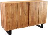 Milanihome.It - Tavolo Con Piano In Legno Massiccio Di Design Moderno Industrial Cm 200 X 100 X 77 Hdi Coloremarrone