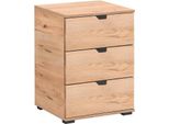 Milanihome.It - Comodino Moderno 3 Cassetti Di Design Moderno Industrial Cm 45 X 40 X 63 Hdi Colorerovere Chiaro