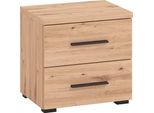 Milanihome.It - Comodino Moderno 2 Cassetti Colore Rovere Di Design Moderno Industrial Cm 44,5 X 33,5 X 43 Hdi Colorerovere Chiaro