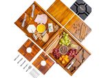 Tagliere Per Formaggi E Salumi Con Set Di Coltelli Per Formaggio - Tagliere Per Aperitivo In Legno Di Acacia, Migliore Dei Taglieri In Bambù