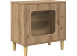 Vidaxl Casetta Per Gatti Artigianale In Rovere 51 X 30 X 52 Cm Materiale A Base Di Legno