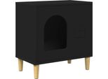 Vidaxl Casetta Per Gatti Nera 51 X 30 X 52 Cm Materiale A Base Di Legno