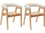 Vidaxl Sedie Da Pranzo 2 Pezzi Naturale 54 X 57 X 73 Cm Legno Di Gomma Massiccio