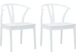 Vidaxl Sedia Da Pranzo 2 Pezzi Bianco E Bianco Legno Di Gomma Massiccio