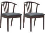 Vidaxl Sedia Da Pranzo 2 Pezzi Marrone Chiaro E Nero Legno Massiccio Di Gomma