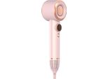 Inf Asciugacapelli Ad Alta Velocità 1400W Con Display Digitale E Concentratore Rosa
