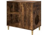 Vidaxl Casetta Per Gatti In Rovere Affumicato 72 X 42,5 X 70 Cm Materiale A Base Di Legno