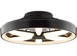 Hanseatic Led Deckenleuchte "DLV2205", Schwarz, 1, Ø 48Cm H: 16Cm, 1 Stk., Leuchten, Led Ventilator, Ø 48 Cm, 6400 Lm, Dimmbar, Fernbedienung, Led Deckenleuchte