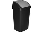 Cestino Curver Swing Bin, 50 Litri, 34X40.6X66.8 Cm, Nero/Grigio, Per Rifiuti