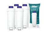 Filtro Acqua Sillar 4× Compatibile Con Le Macchine Da Caffè Completamente Automatiche De'longhi - Filtro Di Ricambio Per DLS-C002 / SER3017