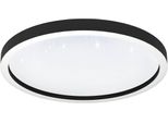 Eglo Deckenleuchte "Montemorelos-Z Deckenlampe, Zigbee 3.0, Kristall-Effekt, Flurlampe", Schwarz, 1, Ø 57Cm H: 7Cm, 1 Stk., Leuchten, Wand-/Deckenleuchte - H7 X Ø57 Cm - Schwarz - 34,5W Inkl., Deckenleuchte