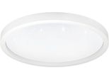 Eglo Deckenleuchte "Montemorelos-Z Deckenlampe, Zigbee 3.0, Kristall-Effekt, BüRolampe", Weiß, 1, Ø 57Cm H: 7Cm, 1 Stk., Leuchten, Wand-/Deckenleuchte - H7 X Ø57 Cm - Weiß - 34,5W Inkl., Deckenleuchte
