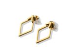 Paar Ohrstecker Firetti "Schmuck Geschenk Edelstahl Ohrschmuck Ohrringe Raute", Gelbgoldfarben, Ohrringe, Damen, Edelstahl, Made In Germany