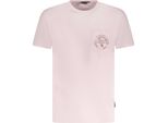 T-Shirt Rosa Da Uomo: Manica Corta, Scollo Rotondo, Con Taschino Sul Petto E Stampa