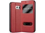 Cadorabo Custodia Protettiva Per Samsung Galaxy S6 Custodia In Rosso Telefono Cellulare Custodia A Libro Cover Case