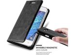Cadorabo Cover Per Samsung Galaxy J1 2015 Cover Protettiva In Nero Custodia Per Telefono Cellulare Cover Chiusura Magnetica