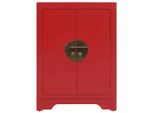 Syfax™ Comodino Rosso 38X28X52 Cm In Legno Di Paulownia