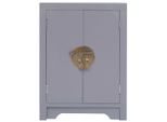 Syfax™ Comodino Grigio 38X28X52 Cm In Legno Di Paulownia