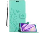 Cadorabo Cover Per Samsung Galaxy A6S Cover Protettiva In Turchese Cover Protettiva Cover Per Telefono Cellulare Cover Fiori Custodia Fiore