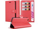 Cadorabo Custodia Per Xiaomi Redmi Go Custodia Protettiva In Rosso Telefono Cellulare Custodia Cover Chiusura Magnetica