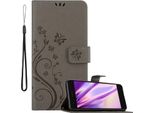 Cadorabo Cover Per Lg K8 2018 / K9 2018 Cover Protettiva In Grigio Cover Protettiva Cover Telefono Cellulare Cover Fiori Custodia Fiore