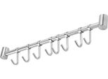 Intirilife Acciaio Inox Cucina Appeso Con 8 Ganci - Cucina Ringhiera Appeso Asta Cucina Staffa A Muro