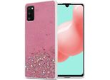 Cadorabo Custodia Per Samsung Galaxy A41 Custodia Protettiva In Rosa Custodia Del Telefono Cellulare Custodia Tpu Custodia Glitter Cover Custodia Glitter