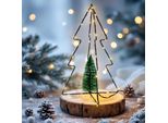 Albero Di Natale 3D Illuminato A Led - 30 Cm - Con Abete Innevato