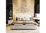 Letto Di Design Imbottito Letti Matrimoniali Hotel Matrimonio 180X200Cm Camera Da Letto In Pelle