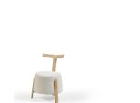 Sedia Sala Da Pranzo Sedia Imbottita Lounge Bianco Seduta Tessile Poltrona Legno Nuovo