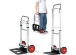 Costway Carrello Porta Sacchi Carrello Da Trasporto Con Manico Telescopico E Piano Di Carico Ripiegabile, Carrello Da Trasporto Manuale In Alluminio Per Casa, Giardino, Magazzino