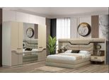 Mobili Moderni Camera Da Letto Lussuoso Set 4Pcs Beige Comodino Armadio Letto