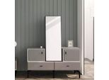 Cassettiera Con Specchio Per Camera Da Letto Grigio Design Moderno Ed Elegante