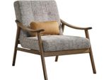 Poltrona Wing Chair Seduta Poliestere Tessuto Grigio Soggiorno Moderno