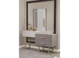 Tavolino Da Toilette Con Specchio Consolle Per Il Trucco Tavolino Da Toilette In Legno Beige Console