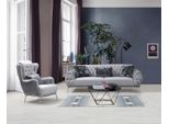 Set Da Salotto Divano 2 Pezzi Con Poltrona Chesterfield Design Tessile Moderno