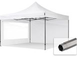 Toolport 4X4 M Gazebo Pieghevole Con Laterali (Finestre Panoramiche), Premium Acciaio, Bianco