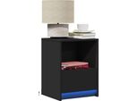 Maison Exclusive - Comodini Con Luci Led 2 Pezzi. Nero Materiale Ligneo