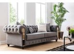 Divano Da Salotto 3 Posti Tre Posti Grigio Chesterfield Divani Classici