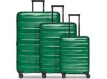 Bergpfeil Carrello Travel Trolley Set 3 -Pezzi Emerald Green Metallic Verde