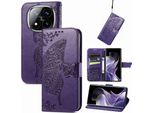 Per Xiaomi Redmi Note 14 Pro 5G Portafoglio In Similcuoio Custodia Per Cellulare Butterfly Design Case Purple