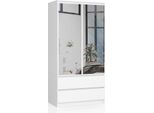 Akord Armadio Bianco 2 Ante Con 2 Cassetti E 2 Specchi 90X51X180 Cm
