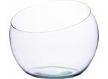 Ecoglassworks Ciotola Di Vetro Slant, Ciotola Decorativa, Vetro Riciclato, Trasparente, Ø 25 Cm, Palla D-25 Slant